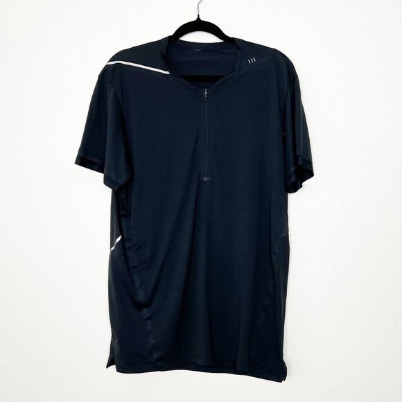 Lululemon Mens Large XL All Terrain Short Sleeve Athletic Running Tee Quarter Zi - Picture 1 of 10
